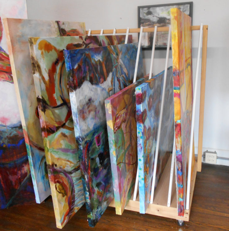 Paintings Storage Racks Livengood Studio   Large Painting Storage Rack 800 738x744 