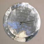 Concentric Steel Clock 2 --steel, clock works--13" x 1"- Permanent collection Haywood Senior Resource Center Contemporary steel wall clock