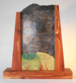 Mountain Haiku--cedar, stained glass, steel--21" x 17" x 5.5"--$225