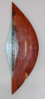 Phase of the Moon - cedar and stacked glass - 39" x 14" x 3"