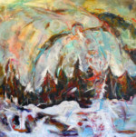 Falling Stars or Nukes - acrylic on canvas - 54" x 54"